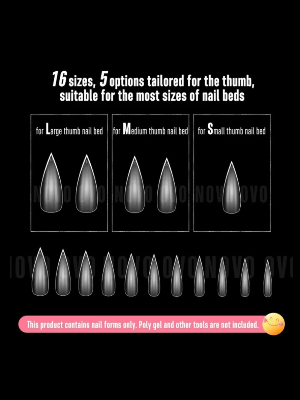 Sharp Stiletto Pointed Medium Long Press On Nails